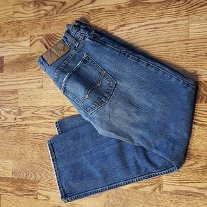 (W26/L28) American Eagle Outfitters Straight Leg Cropped Distressed Ankle Cotton